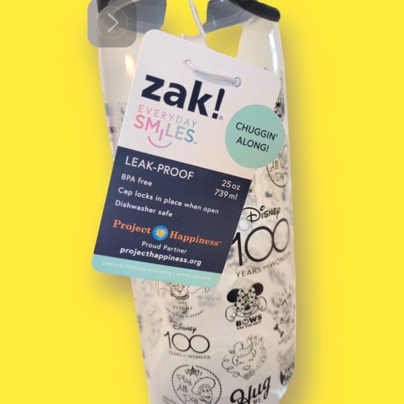 Zak! Disney 100 Year Celebration Leak-Proof 25 oz Water Bottle Mickey Mouse Etc. - Picture 3 of 15